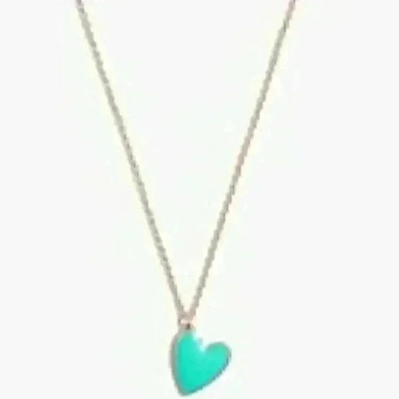 J Crew Enamel Heart Necklace in sun washed mint - Picture 3 of 3